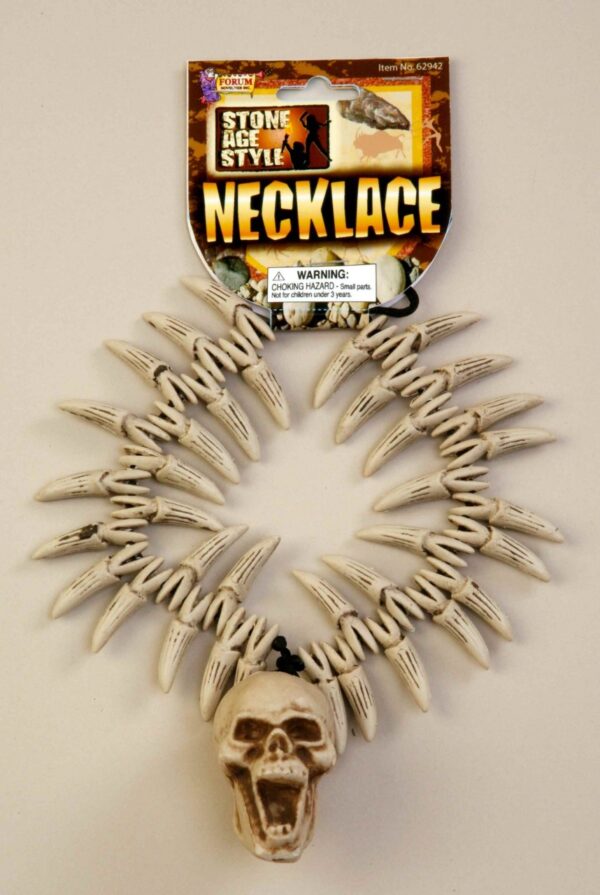 Stone Age Teeth and Skull Necklace