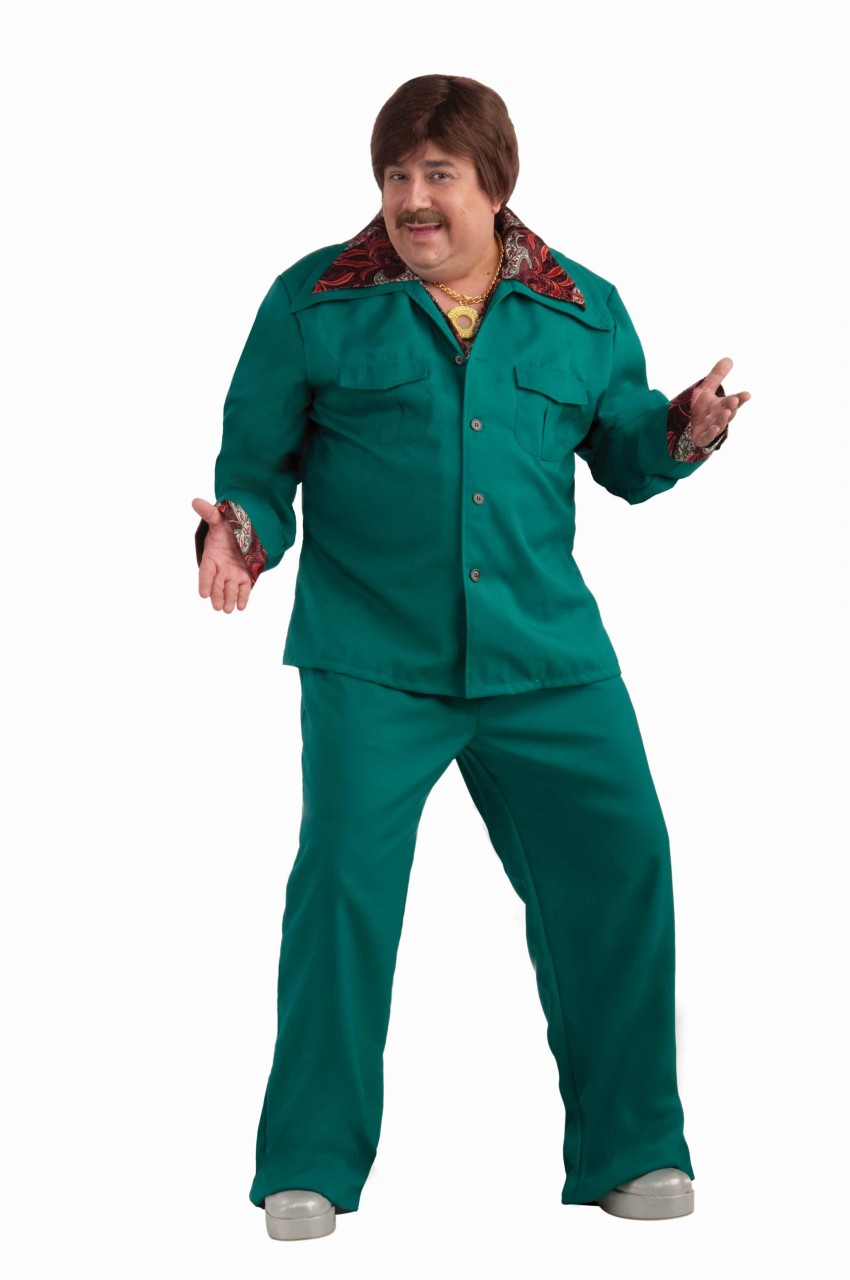 70's Blue Green Leisure Suit Men's Plus Size