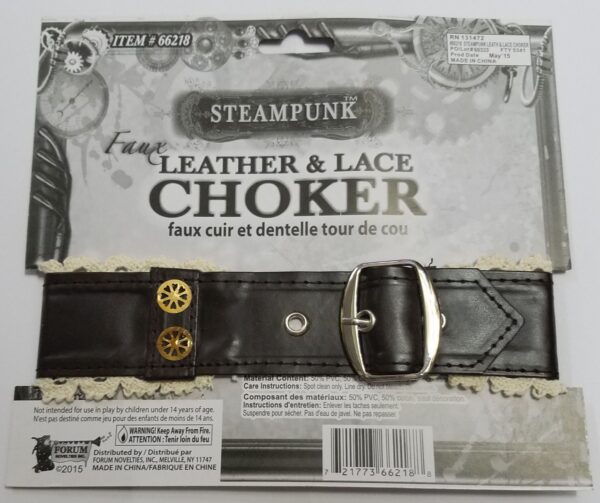 Steampunk Faux Leather and Lace Choker