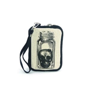 Vintage Print Head in a Jar Wristlet in Canvas Material