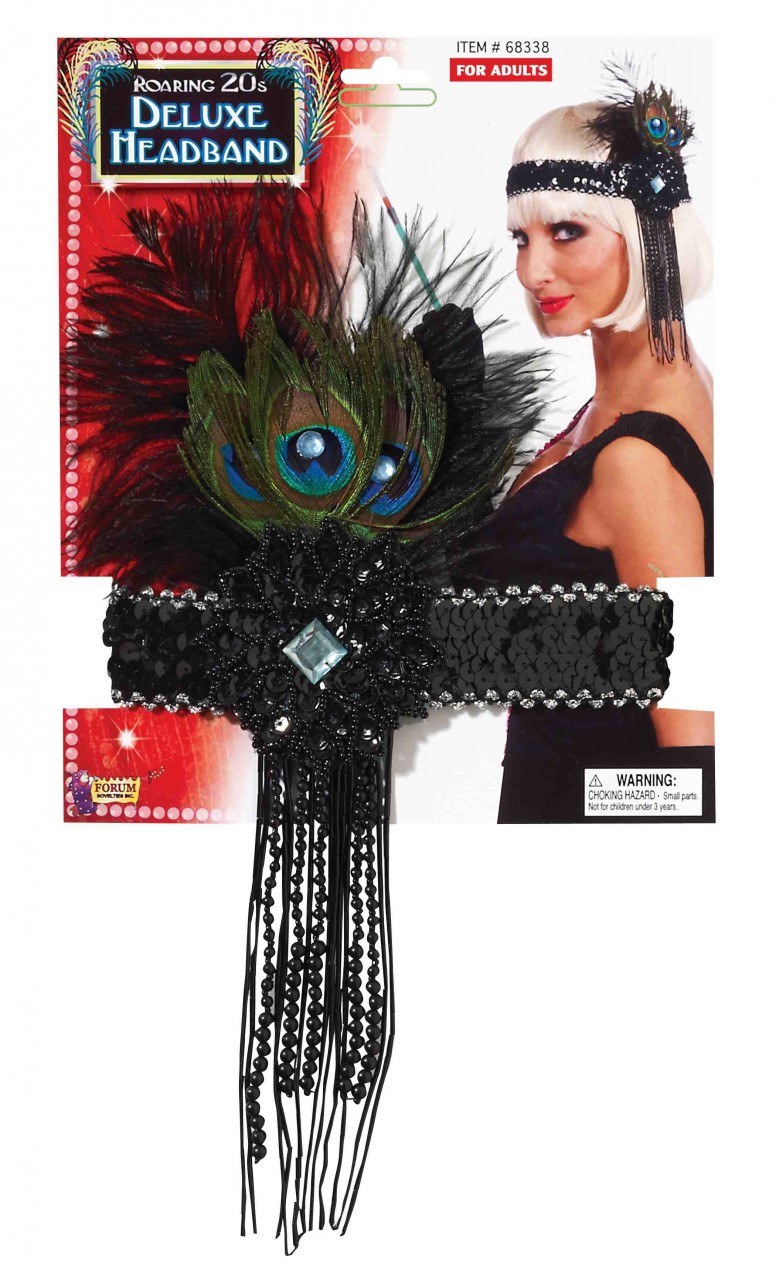Peacock Feather Deluxe Flapper Headband