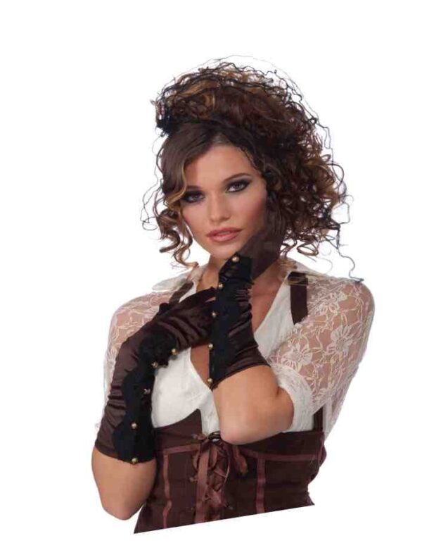 Steampunk Long Brown Gloves