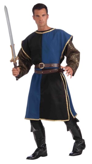 Medieval Renaissance Men's Blue and Black Tabard 
