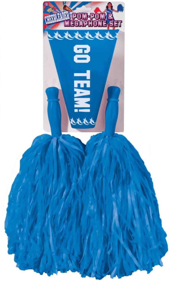 Pom Pom Set with Megaphone - Blue