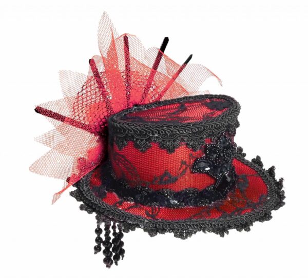 Red Mini Victorian Top Hat