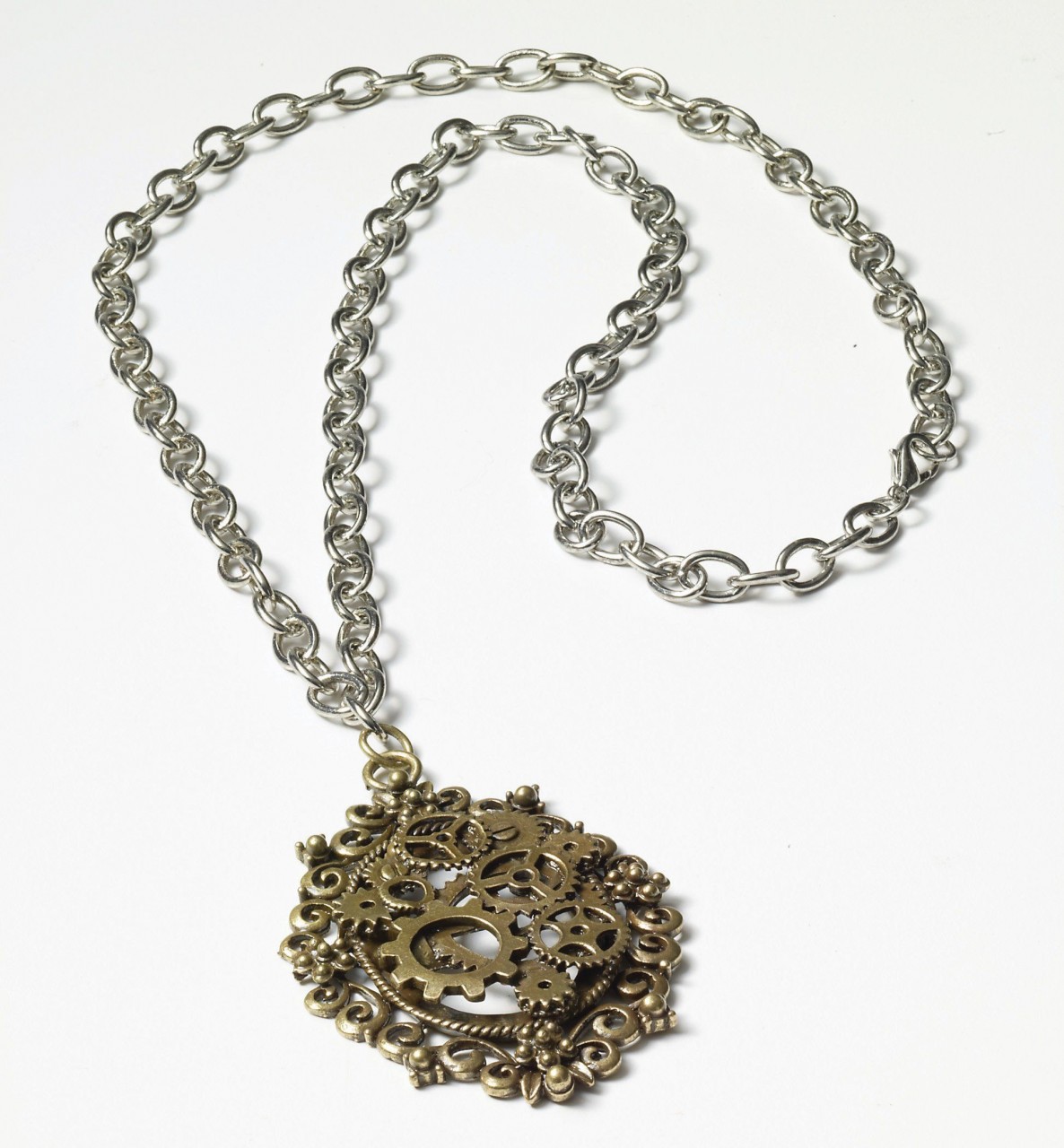 Steampunk Bronze Gear Necklace