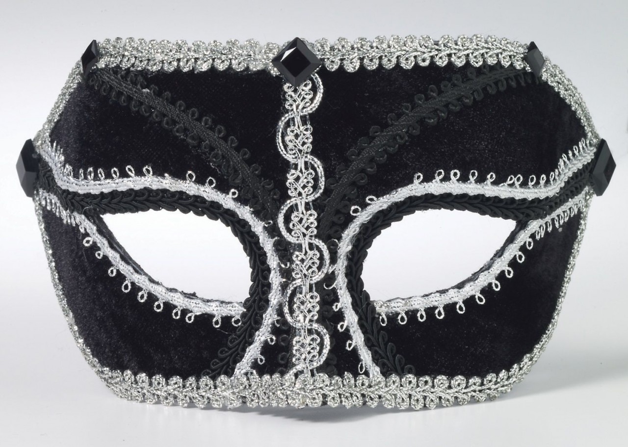 Black with Silver Trim Masquerade Mask