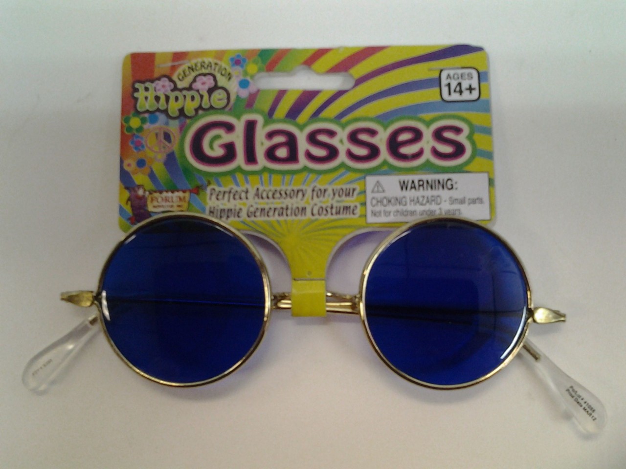 Hippie Round Glasses Blue Lenses