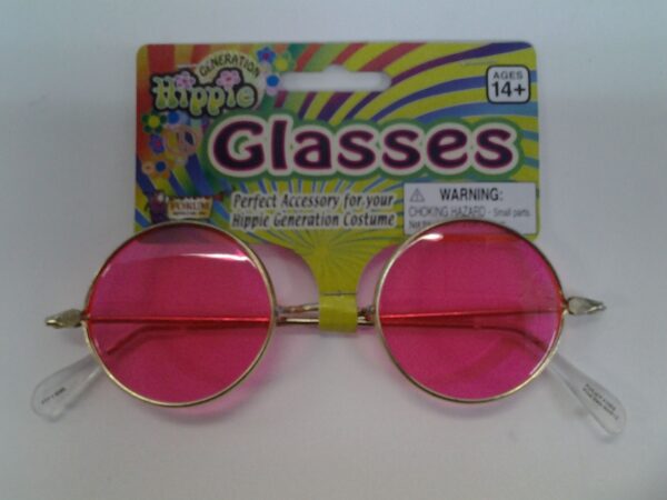 Hippie Round Glasses Pink Lenses