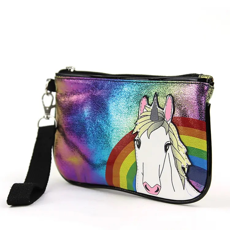 Unicorn in Rainbow Wristlet