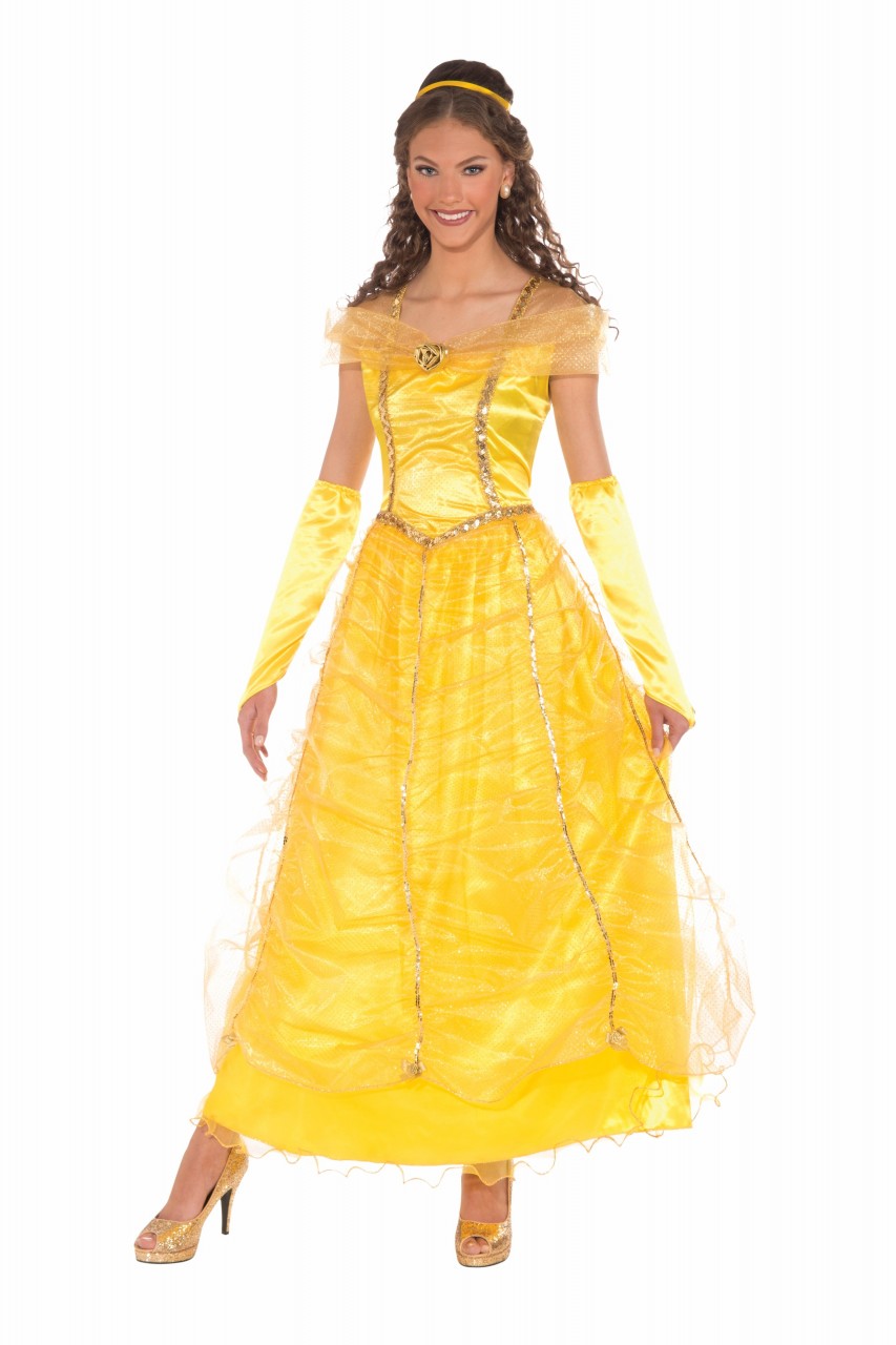 Golden Princess Adult Belle Beauty and the Beast Costume - Screamers ...