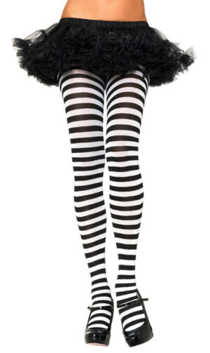 Black and White Striped Tights