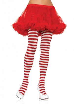 Red and White Striped Tights