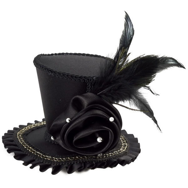 Black Rose Mini Top Hat