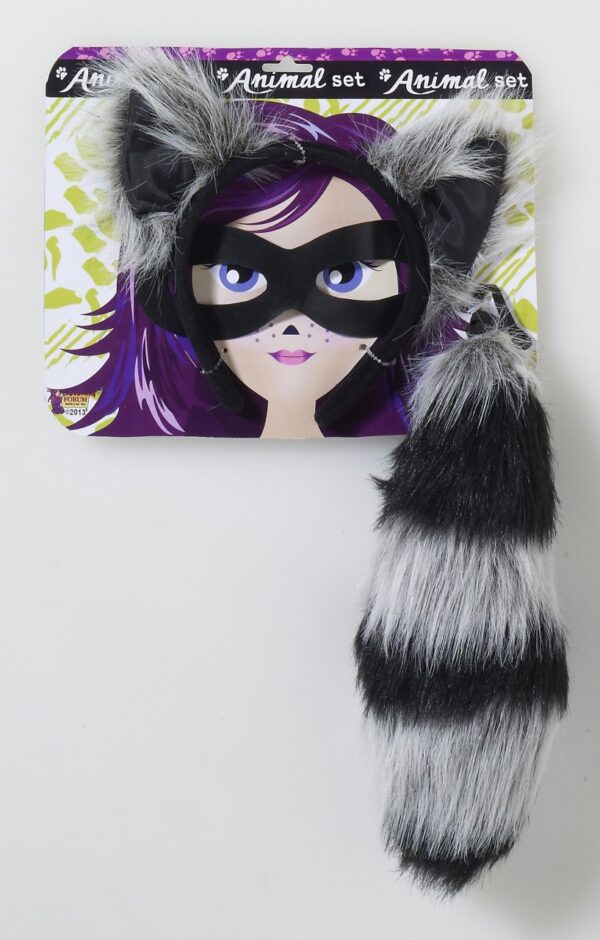 Raccoon Ears Tail and Mask Kit