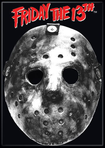 Friday the 13th Jason Mask on Black Photo Magnet