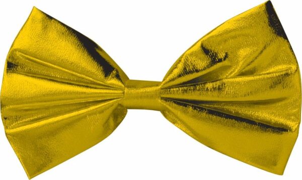 Gold Lame Clip On Bow Tie