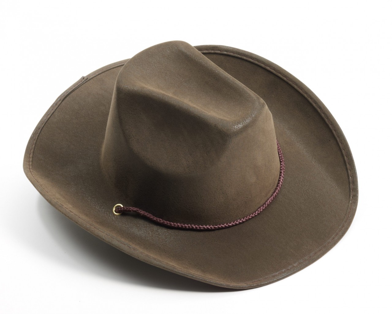 Brown Faux Suede Cowboy Hat