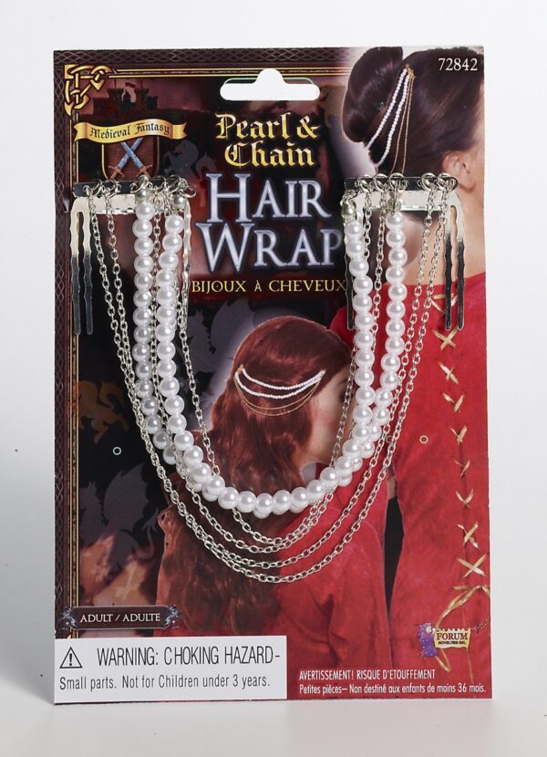 Pearl and Chain Medieval Hair Wrap