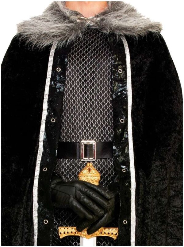 Black Fur Trimmed Medieval Cape