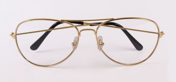 Gold Wire Frame Aviator Glasses with Clear Lenses