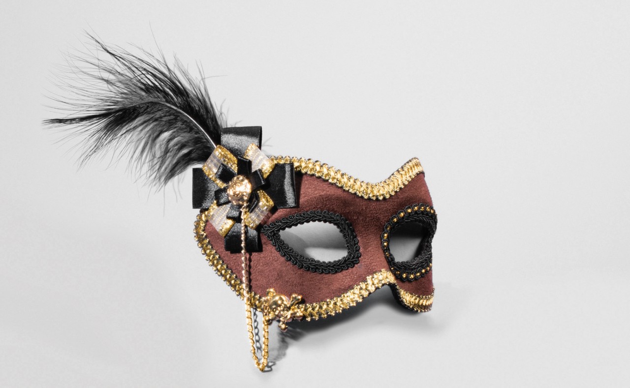 Brown Suede  Masquerade Mask