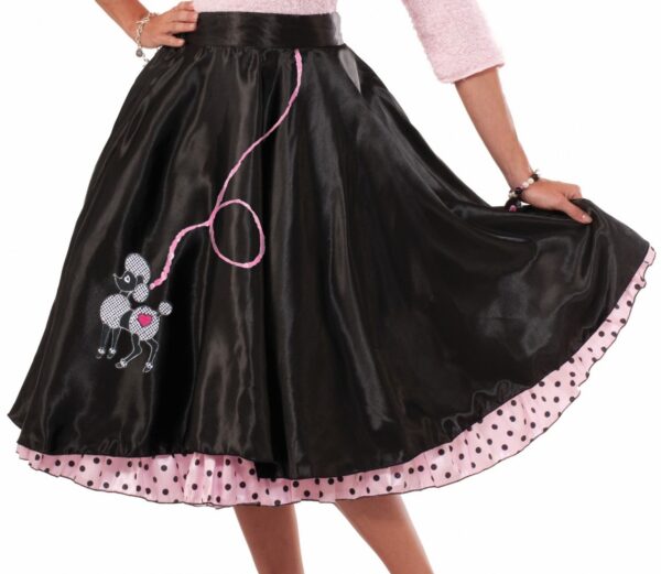 Black Poodle Skirt with attached Crinoline