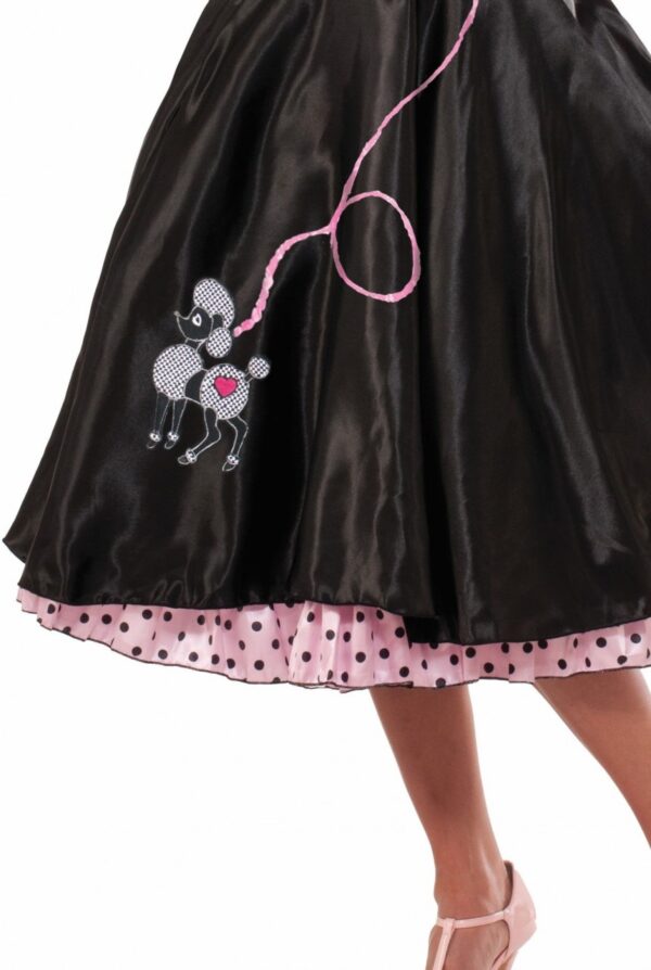 Black Poodle Skirt with attached Crinoline