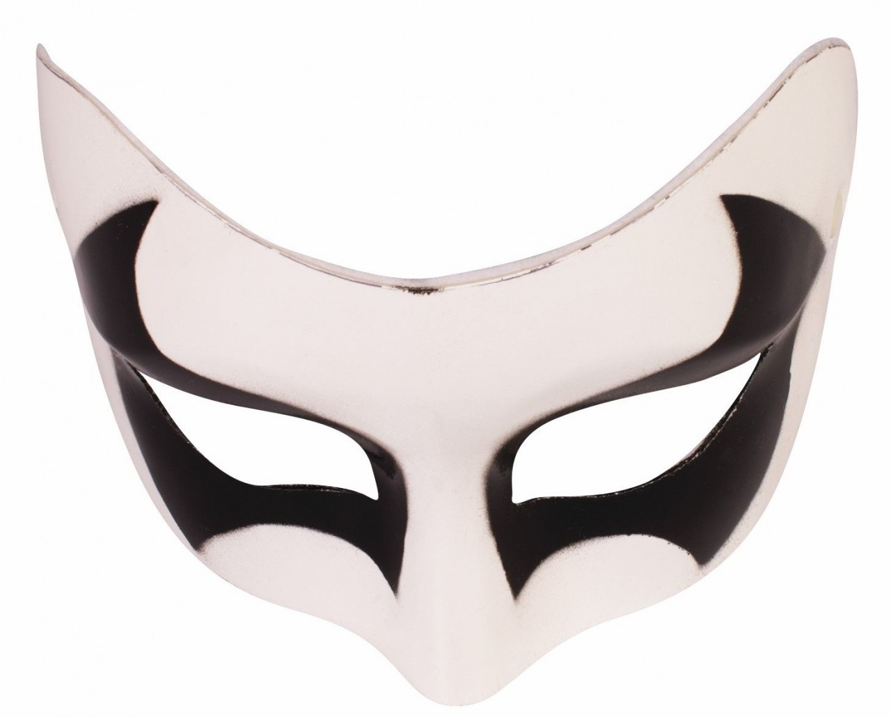 White Masquerade Mask with Black Eyes
