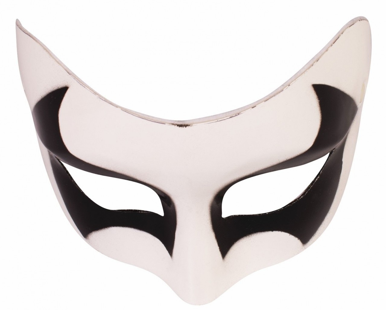 White Masquerade Mask with Black Eyes - Screamers Costumes