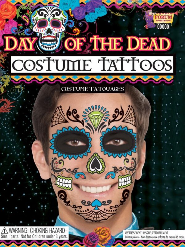 Day of the Dead Tattoo Face - Male