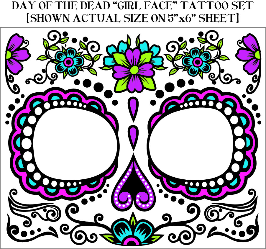 Day of the Dead Tattoo Face - Female