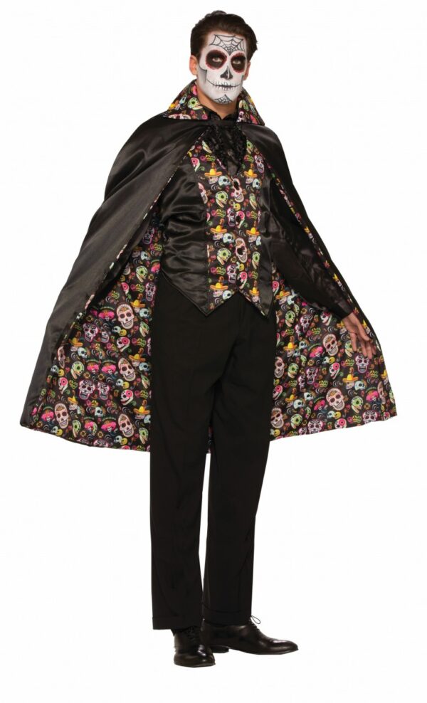 Day of the Dead Sugar Skull Adult Cape