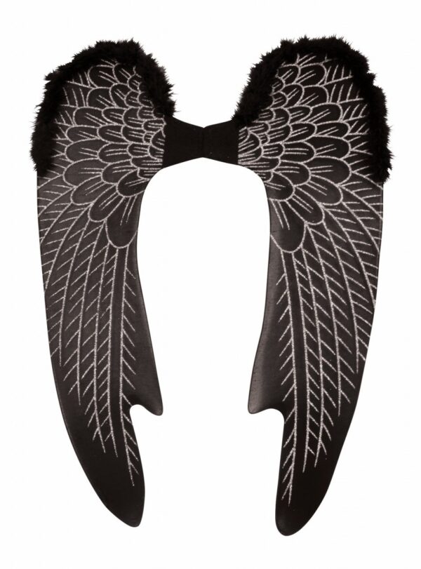 Deluxe Black Nylon Angel Wings