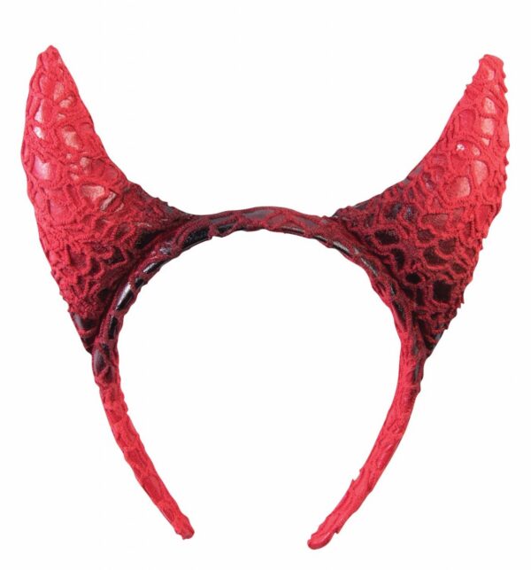 Red Lace Devil Horns Headband