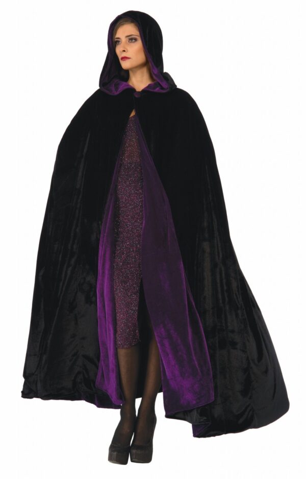 Black and Purple Reversible Cloak