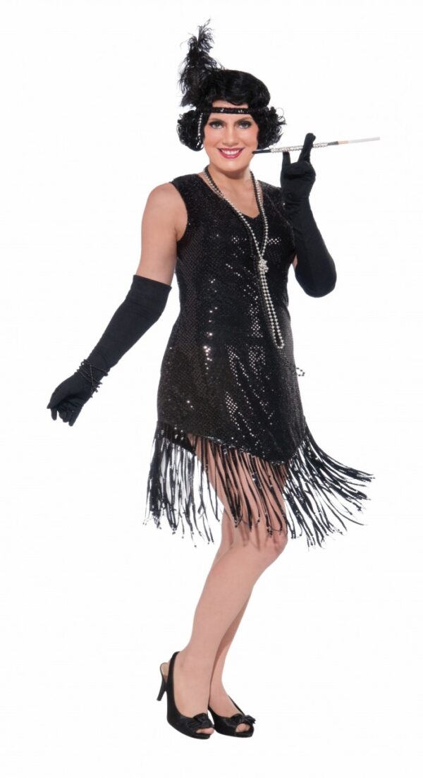 Swinging in Sequence Plus Size Flapper Dress