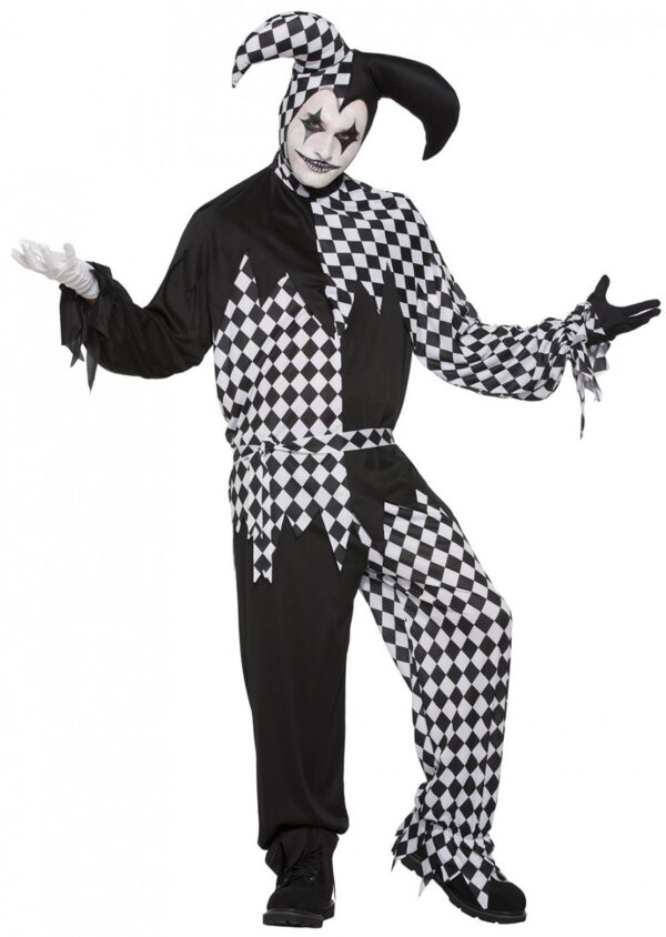 Dark Jester Harlequin Clown Costume