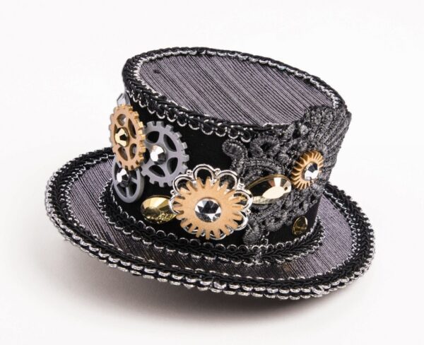 Mini Steampunk Top Hat with Lace and Gears