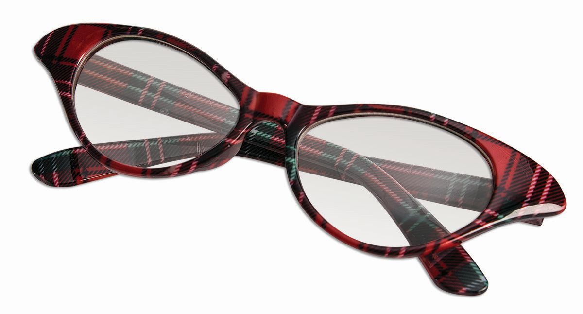 Nerd Glasses with Plaid Frames - Female