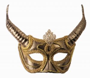 Gold Masquerade Mask with Horns