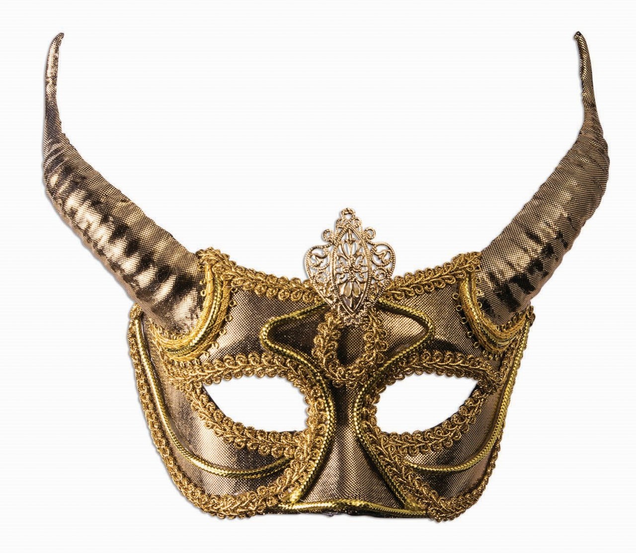 Gold Masquerade Mask with Horns