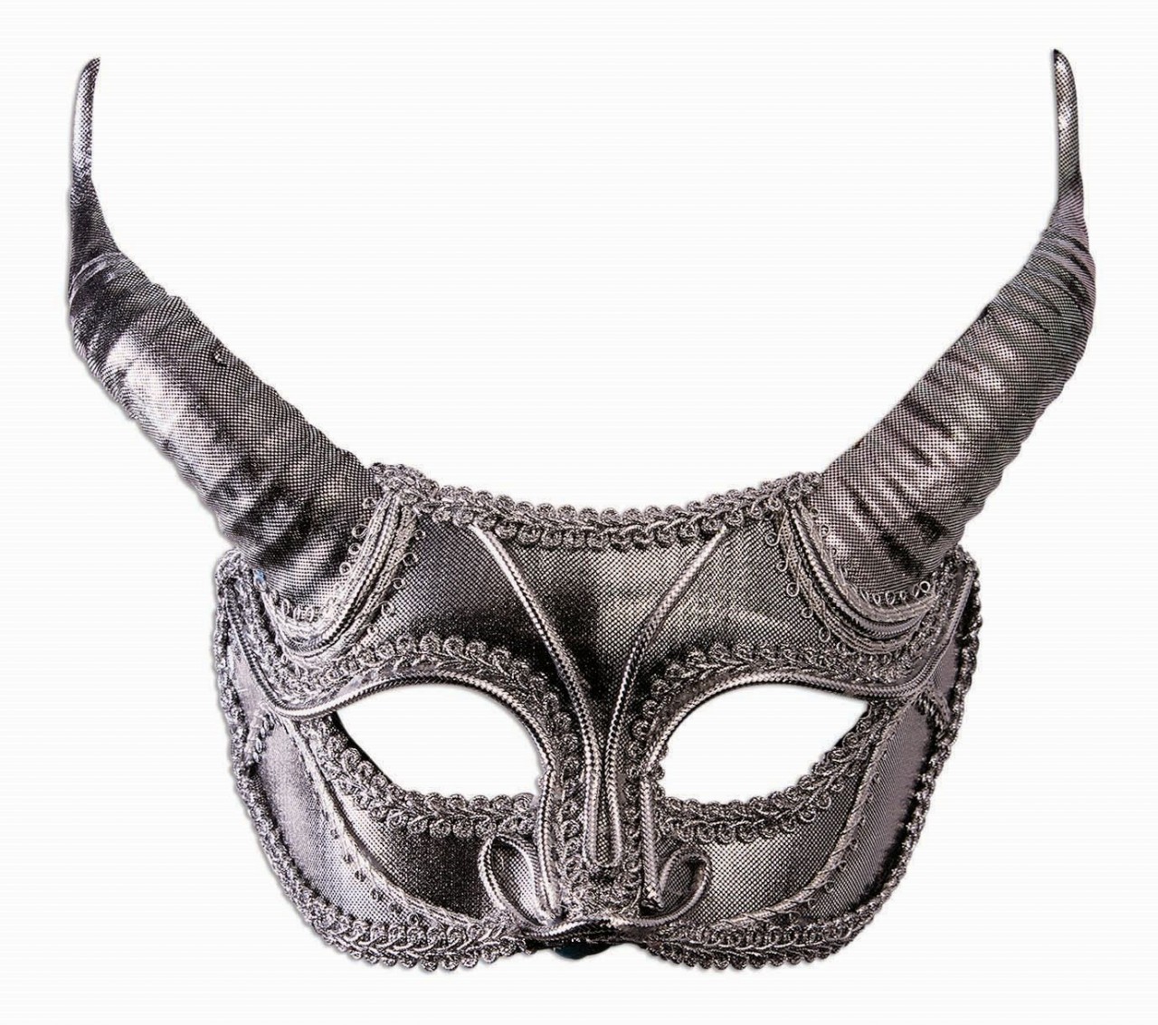 Silver Masquerade Mask with Horns