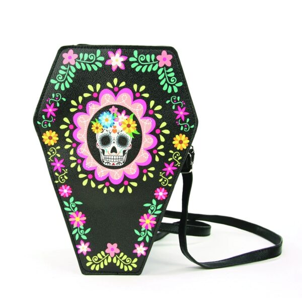 Sugar Skull Coffin Convertible Crossbody Bag Backpack