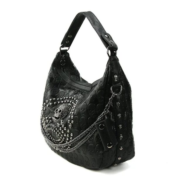 Studded Skull Hobo Bag