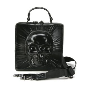 Skull Encased in Square Handheld Bag 