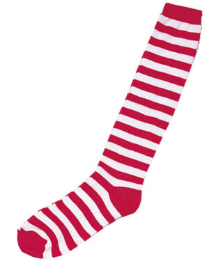 Red and White Striped Adult Socks