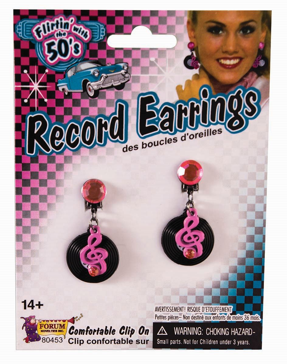 50's Record Earrings