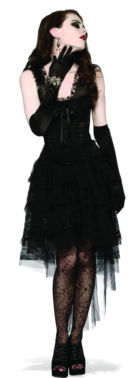 Black as Night Lace Corset Dress