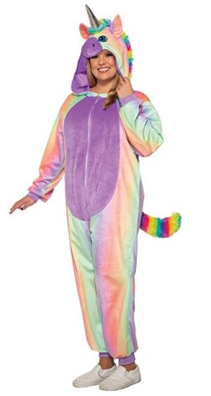 Rainbow Unicorn Jumpsuit Adult Plus Size Costume